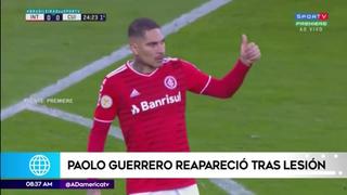 El regreso del capitán: Paolo Guerrero reapareció con el Inter de Brasil