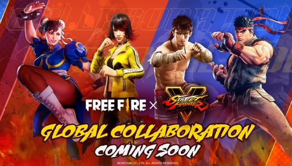 Free Fire realizará colaboración de Street Fighter V. (Foto: Garena)