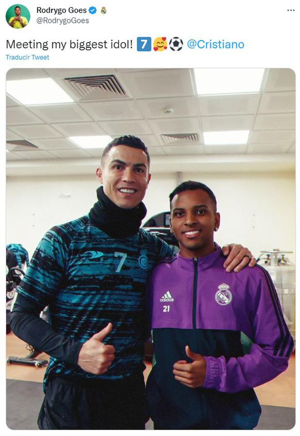 La foto de Rodrygo con Cristiano Ronaldo.