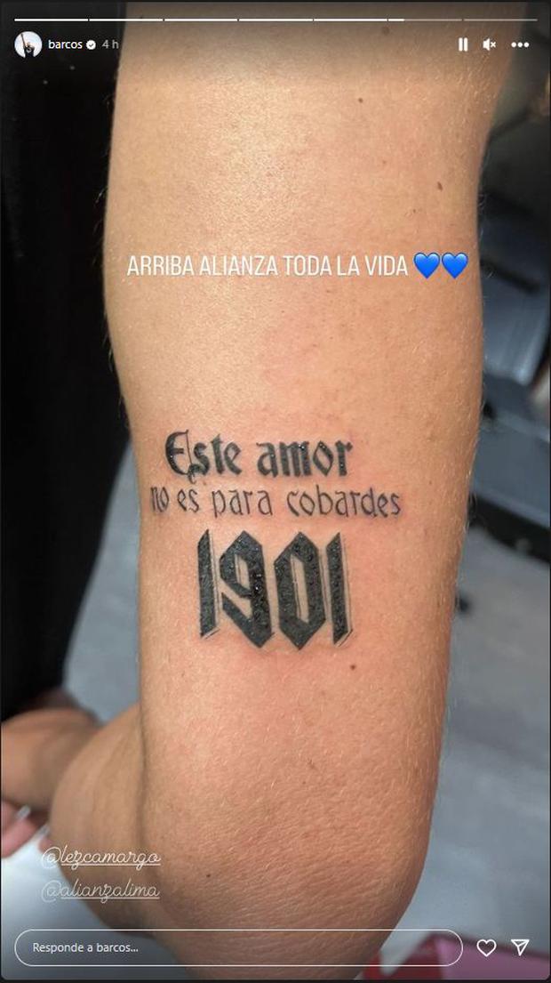 Hernán Barcos y el tatuaje que se hizo en honor a Alianza Lima. (Instagram)