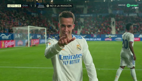 Gol de Lucas Vázquez para el 3-1 del Real Madrid vs. Osasuna. (Captura Movistar LaLiga)