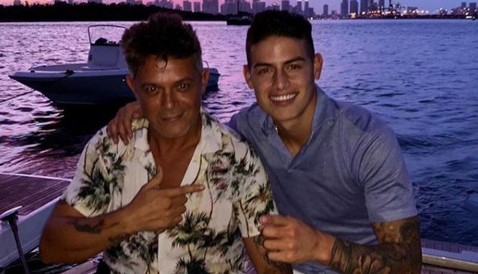 Alejandro Sanz y James Rodríguez se mostraron muy contentos en Florida. (Instagram: @jamesrodriguez10)