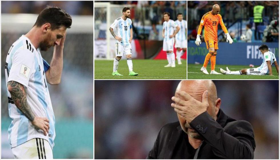 Argentina vs. Croacia: los rostros de lamento de la 'Albieceleste' tras goleada. (Getty Images / AFP / Reuters)