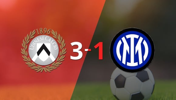 Udinese goleó a Inter por 3 a 1