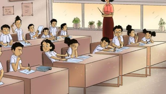 Hay un alumno tramposo en la clase en este acertijo visual y debes ubicarlo en segundos. (Foto: Genial.Guru)