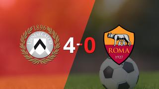 Goleada de Udinese 4 a 0 sobre Roma