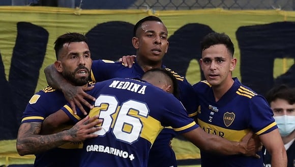 Sebastián Villa marcó el gol para Boca Juniors, pero no alcanzó para llevarse el triunfo. El Superclásico se jugó en la Bombonera. (Foto: AFP)