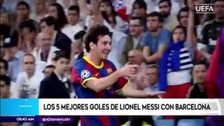 Mira el ranking de los mejores cinco goles de Messi en el FC Barcelona