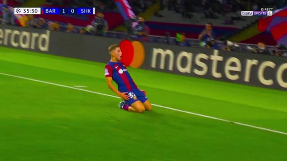 Gol de Fermín López en el 2-0 de Barcelona vs. Shakhtar. (Video: Bein Sports)