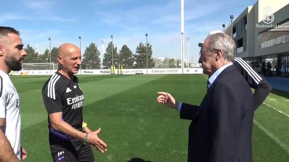 Florentino respalda a Vinícius y apoya al equipo antes del derbi. (Video: Real Madrid)