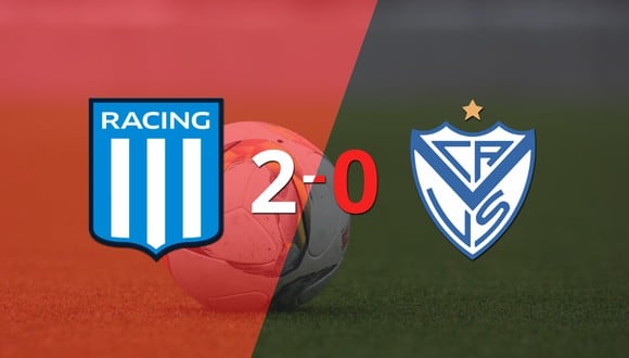 Racing Club le ganó con claridad a Vélez por 2 a 0
