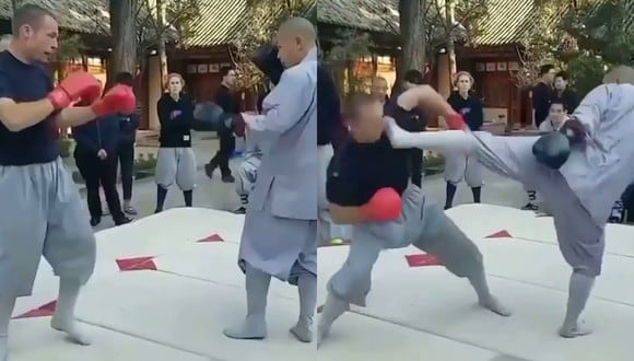 Un video viral muestra el alucinante resultado del combate entre un monje y un peleador de MMA. | Crédito: @urijahfaber / Instagram