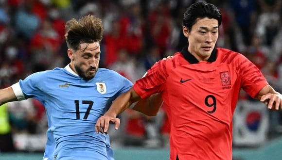 Uruguay y Corea del Sur empataron en su primer partido del Mundial Qatar 2022 (Foto: AFP)