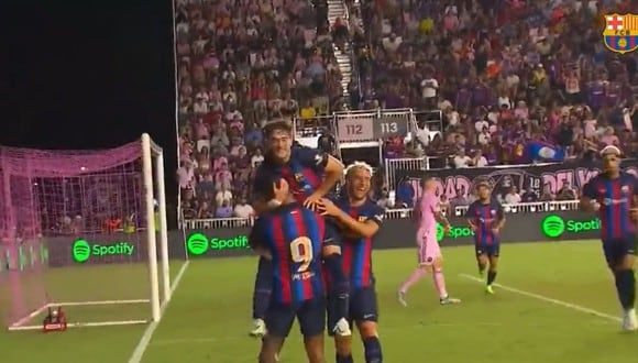 Una promesa en el campo: gol de Gavi para el 4-0 de Barcelona vs. Inter Miami. (Barcelona TV)