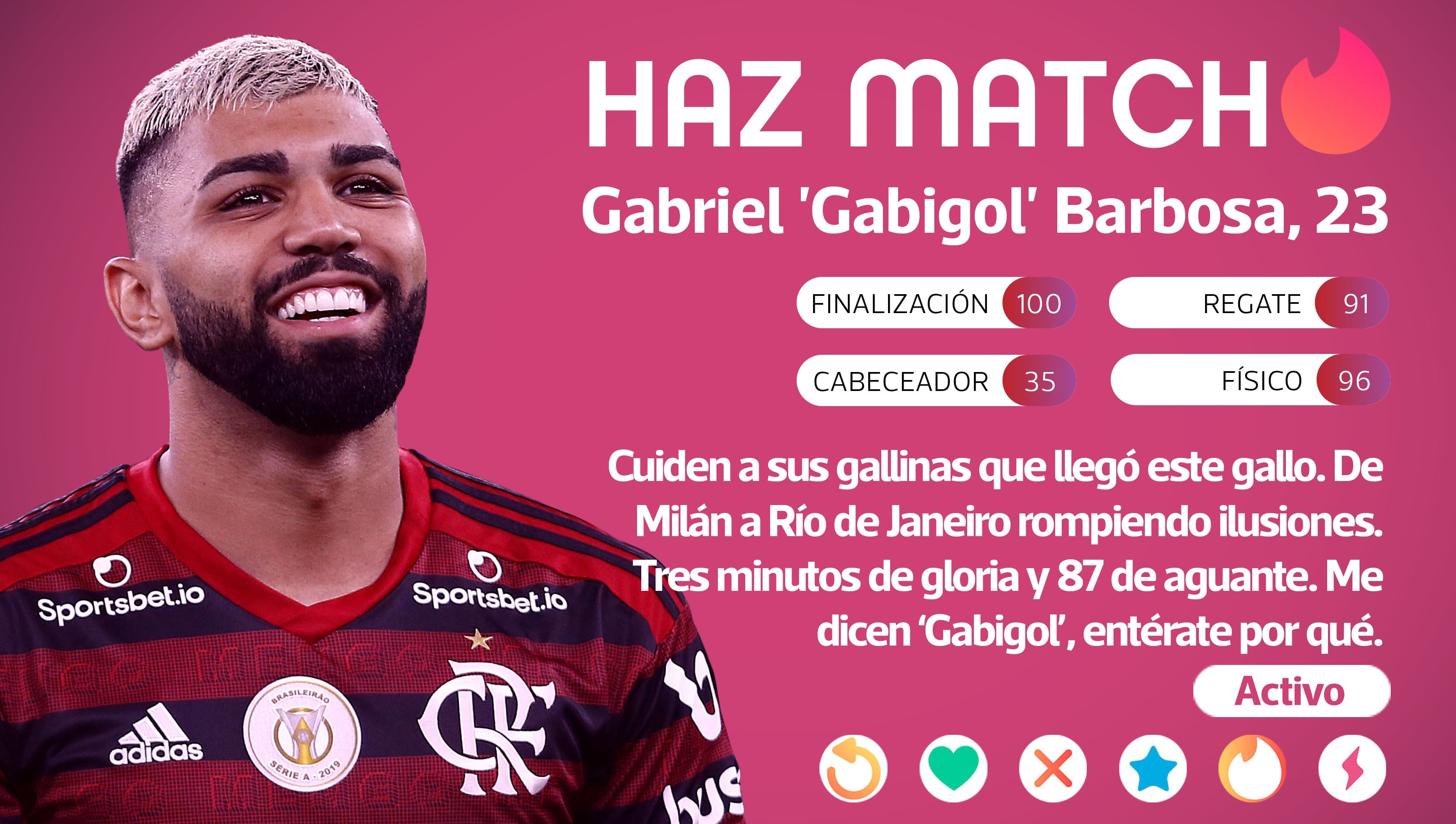 Tinder de 'Gabigol', el gallo terror de las gallinas. (Diseño Depor)