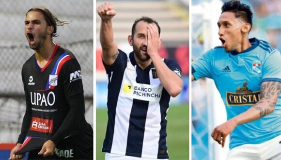 Felipe Rodríguez, Hernán Barcos y Christofer Gonzales, los jugadores más influyentes de la Liga 1 2021. (Foto: Liga 1 / Collage)