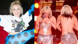 Miley Cyrus casi pierde su top durante concierto de Año Nuevo  
