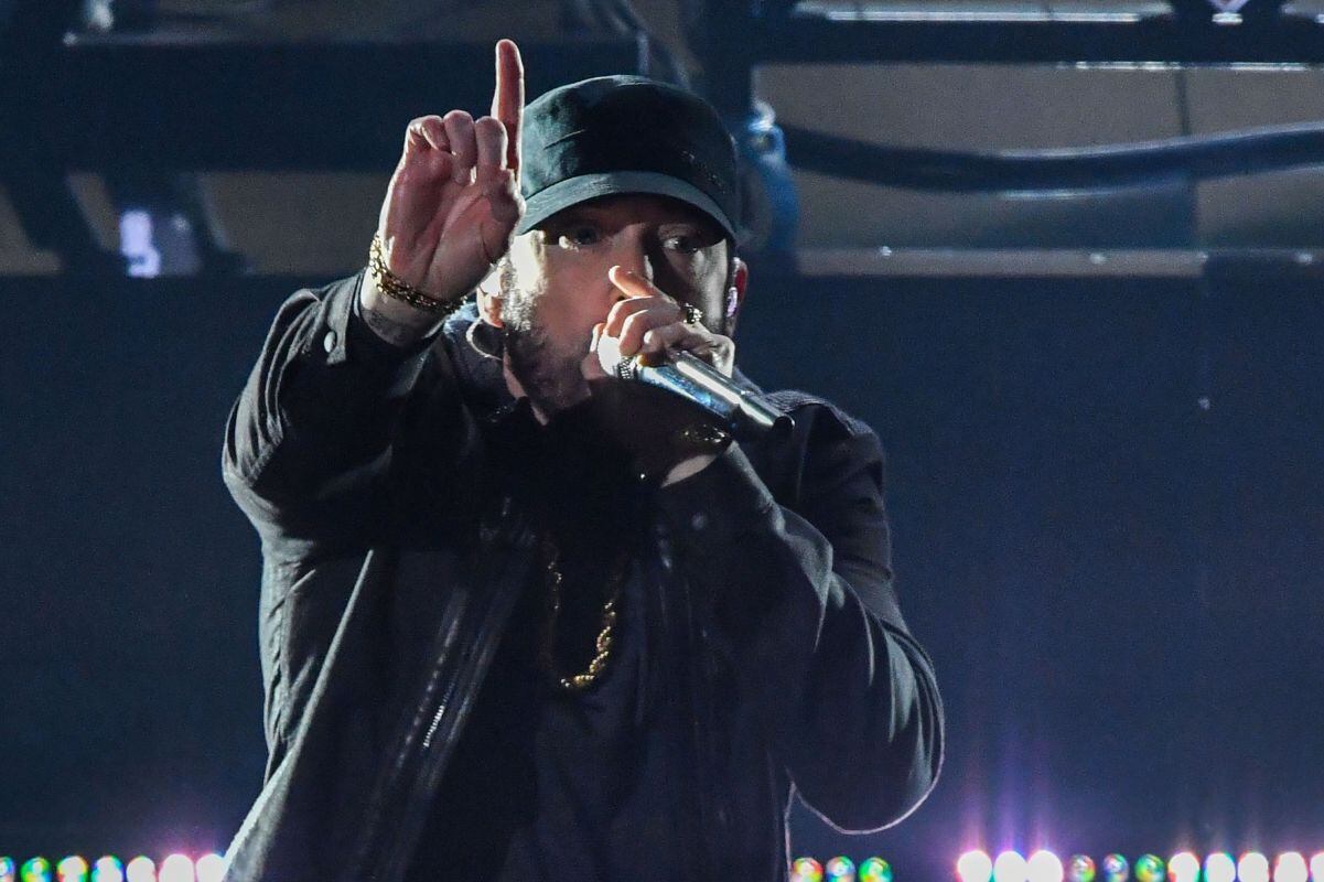 Eminem se presentó durante la 92a ceremonia anual de los Premios de la Academia en el Dolby Theatre de Hollywood, California (Foto: AFP)