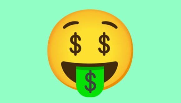 ¿Sabes realmente lo que significa este emoji con símbolos de dólar si lo usas en WhatsApp? (Foto: Emojipedia)