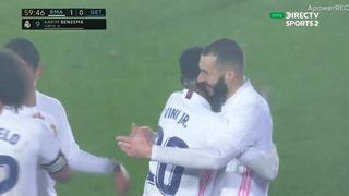 El ‘Killer’ no perdona: Benzema marcó un golazo de cabeza y puso el 1-0 de Real Madrid sobre Getafe [VIDEO]