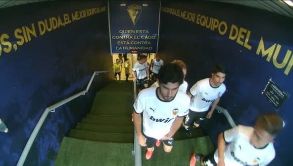 Valencia regresó al campo para enfrentar a Cádiz tras insulto racista sobre Diakhaby. (Captura: ESPN)