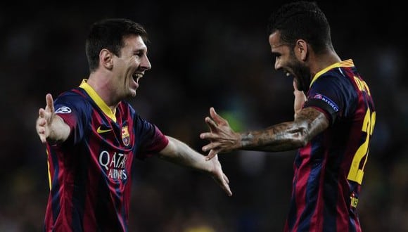 Dani Alves jugó con Lionel Messi en Barcelona durante ocho temporadas. (Foto: AFP)