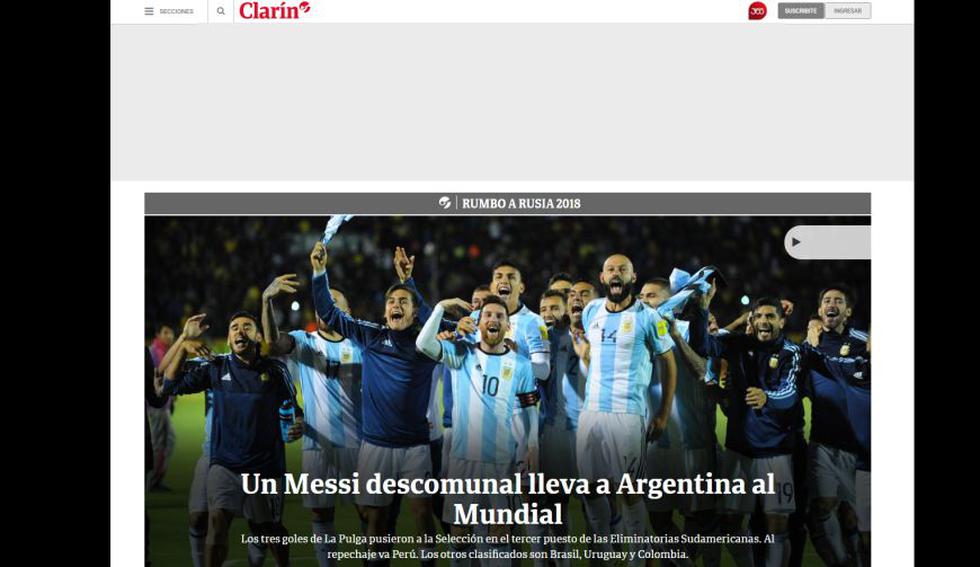 La prensa argentina se rinde ante la hazaña de Lionel Messi en Ecuador.