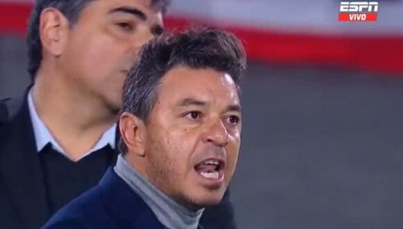 Marcelo Gallardo explotó contra el árbitro del River Plate vs. Godoy Cruz. (Captura: ESPN)
