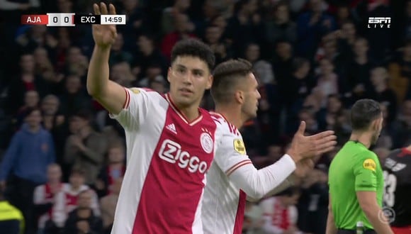 Jorge Sánchez anotó su primer gol con camiseta de Ajax (Captura: ESPN).