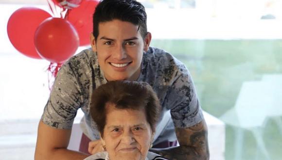 James Rodríguez le dedicó unas tiernas palabras a su difunta abuelita materna. Foto: James Rodríguez Twitter