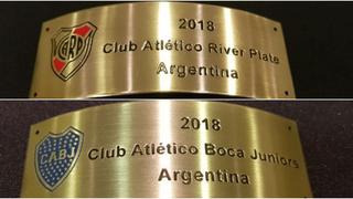 Todo listo: Conmebol presentó las placas de River y Boca para la final de la Copa Libertadores
