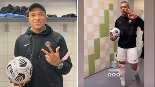 Kylian Mbappé inicia el 2022 con ‘hat trick’ y luce balón autografiado