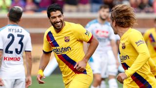 ¡Dupla mortal! Barcelona goleó 4-0 a Napoli con brillante actuación de Griezmann y Suárez