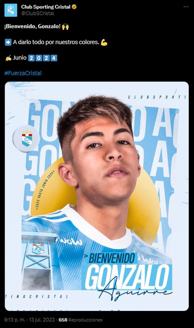 La publicación de Sporting Cristal en sus redes sociales. (Captura: Twitter)