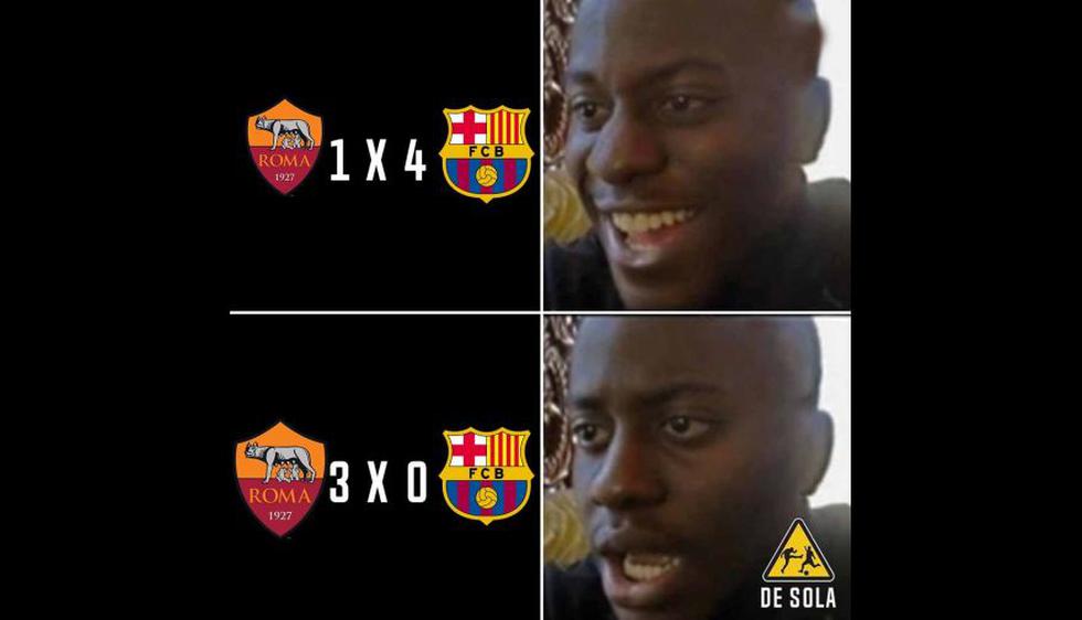 Los mejores memes del Barcelona-Roma por la vuelta de cuartos de final de Champions League. (Difusión)