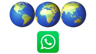 En qué se diferencian los tres emojis del planeta Tierra de WhatsApp