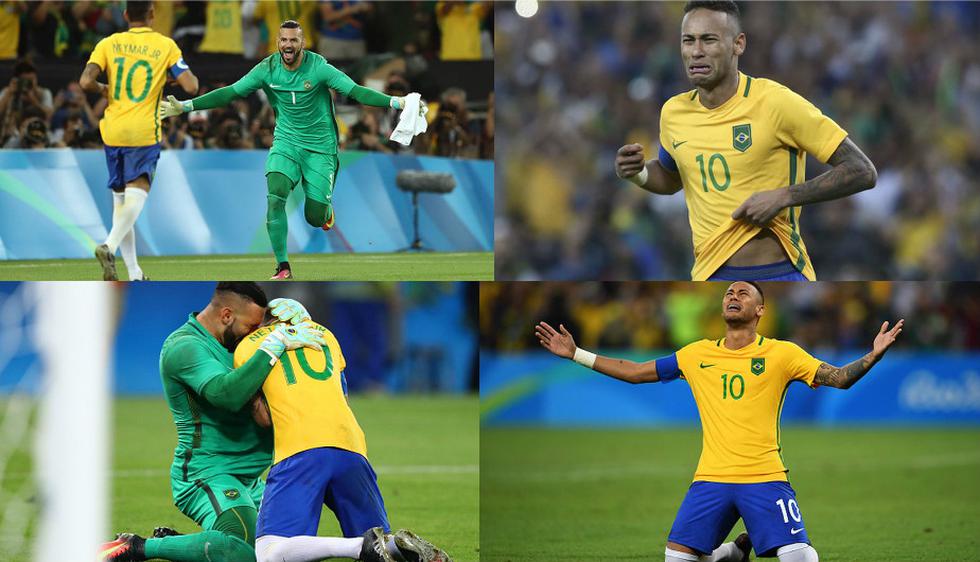 Neymar y el emotivo festejo tras el penal del título para Brasil en Río 2016. (Getty Images)