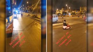 Viral: hombre conduce carrito de juguete en avenida principal