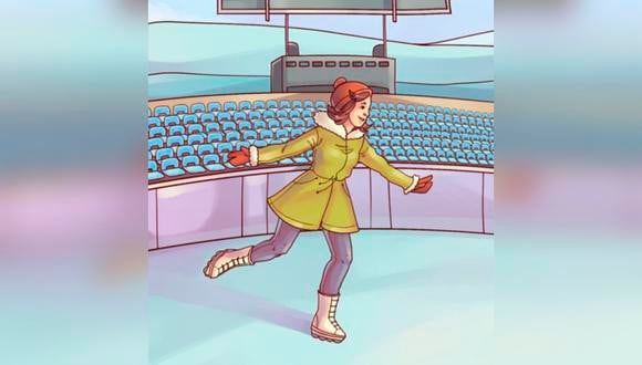 Encuentra el error en la ilustración de la niña patinando cuanto antes (Foto: Genial.Guru).