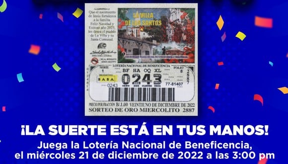 Lotería Nacional de Panamá del 21 de diciembre: resultados del Sorteo Miercolito (Foto: @lnbpma).