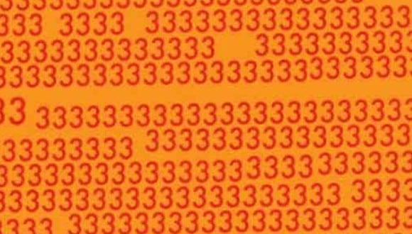 En esta imagen, cuyo fondo es de color naranja, abundan los números 3. Entre ellos hay un 8. (Foto: MDZ Online)