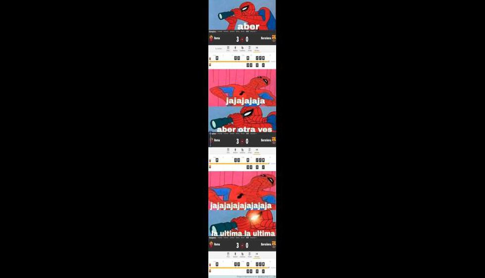 Los mejores memes del Barcelona-Roma por la vuelta de cuartos de final de Champions League. (Difusión)