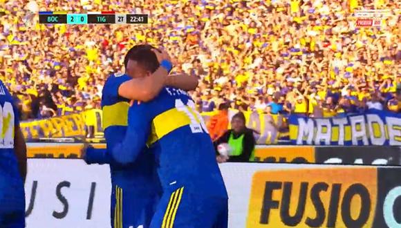 El golazo de Fabra para el 2-0 de Boca vs Tigre. (Fuente: ESPN)
