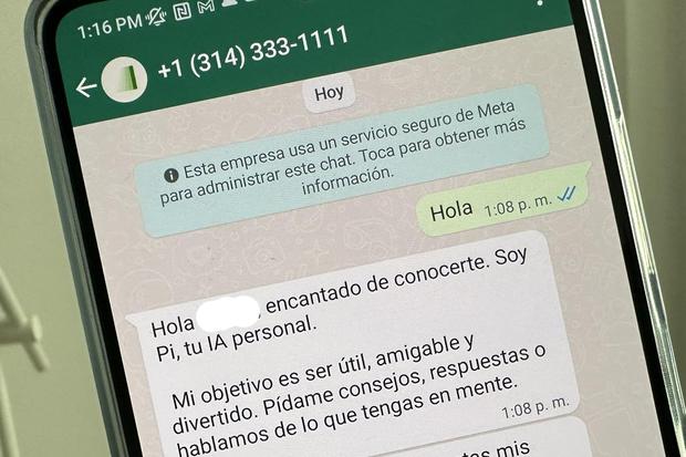 In this way you can talk to the new artificial intelligence in WhatsApp called "Pi".  (Photo: MAG - Rommel Yupanqui)