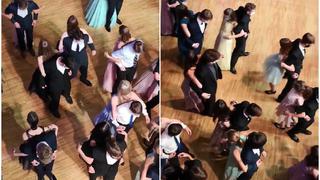 El extraño baile de graduación en tiempos de COVID-19 que es viral: espalda con espalda y con mascarillas [VIDEO]