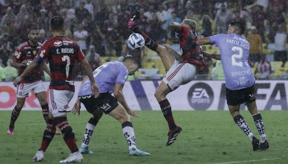 Flamengo vs. Independiente del Valle en partido por la Recopa Sudamericana 2023. (Foto: EFE)