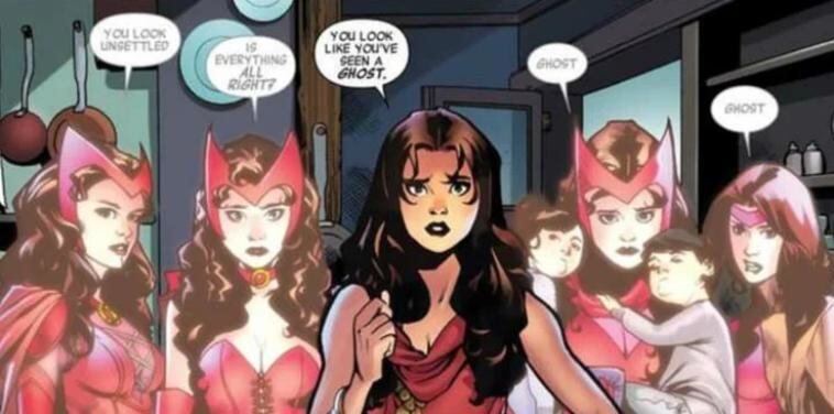 Wanda Maximoff viendo fantasmas (Foto: Marvel Comics)