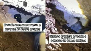 ¿Real o fake? Hombre es arrastrado por “criatura” en una cueva dividiendo a todo TikTok