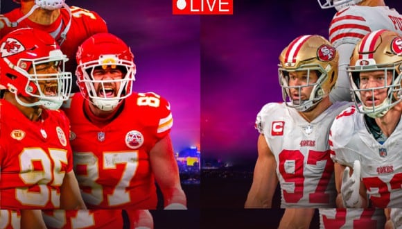 Kansas City Chiefs vs. San Francisco 49ers will play in the championship game this Sunday, February 11, 2024 at 6:30 p.m. ET. (Photo: DAZN / Composition: Eduardo Torres)