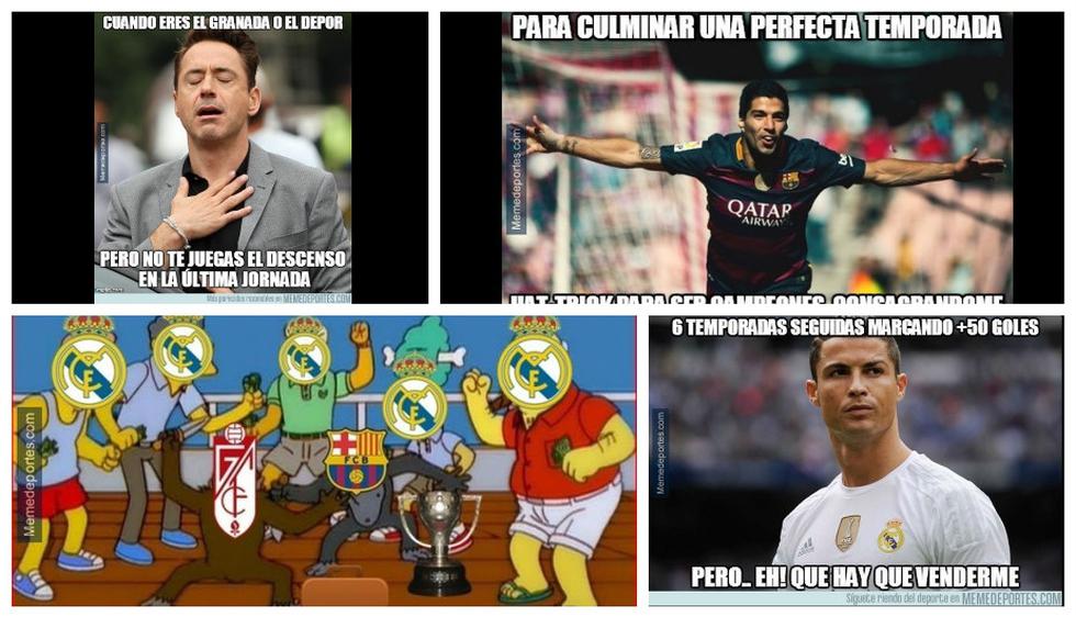 Mira los mejores memes que dejó la última fecha de la Liga en España que coronó al Barcelona como campeón (memedeportes).